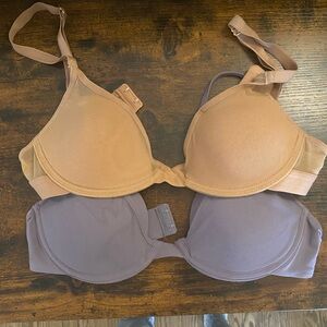 Elegant Nude and Lavender Bra Set